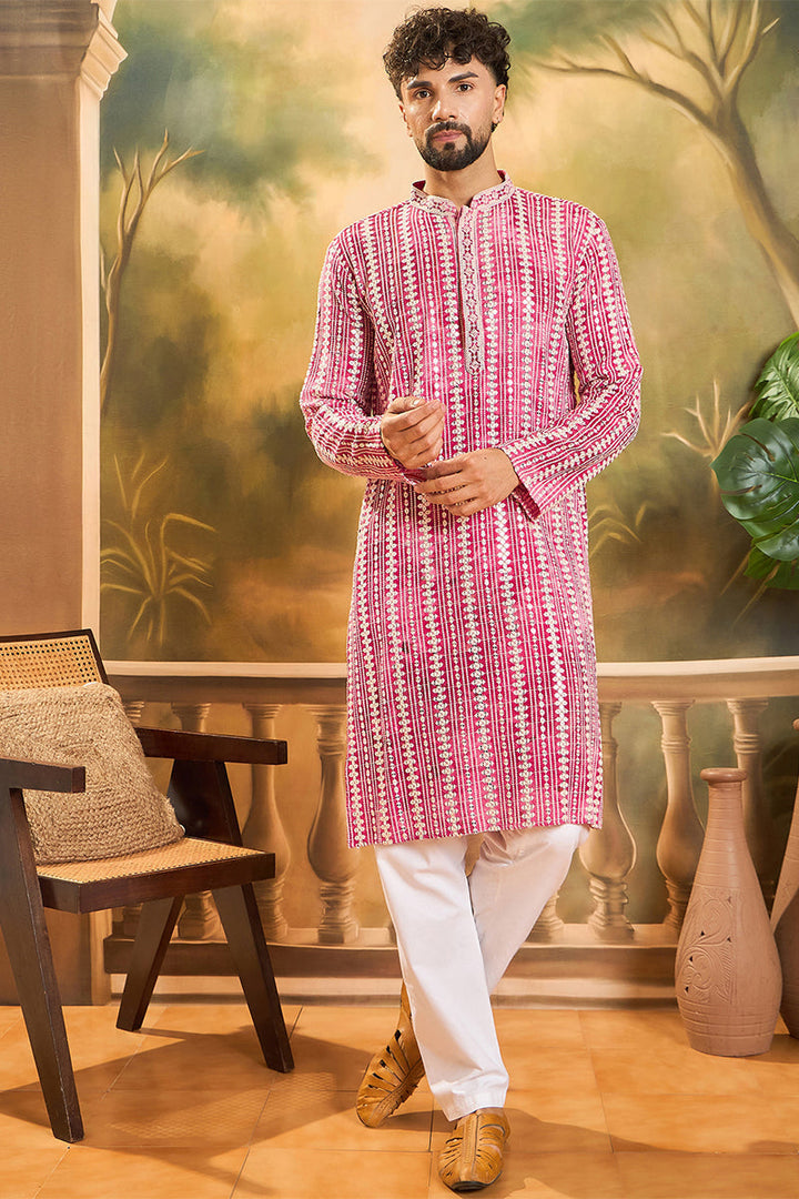 Red Viscose Rayon Shibori Embroidered Straight Kurta | SHOBITAM