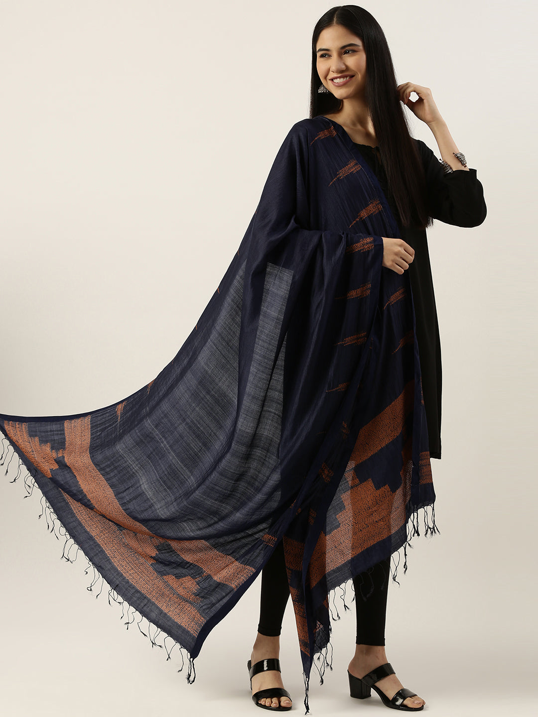 Hand Woven Shibori Silk Dupatta | SHOBITAM