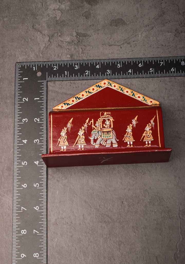 Wooden Visiting Card Holder with Nirmal Hand Painting