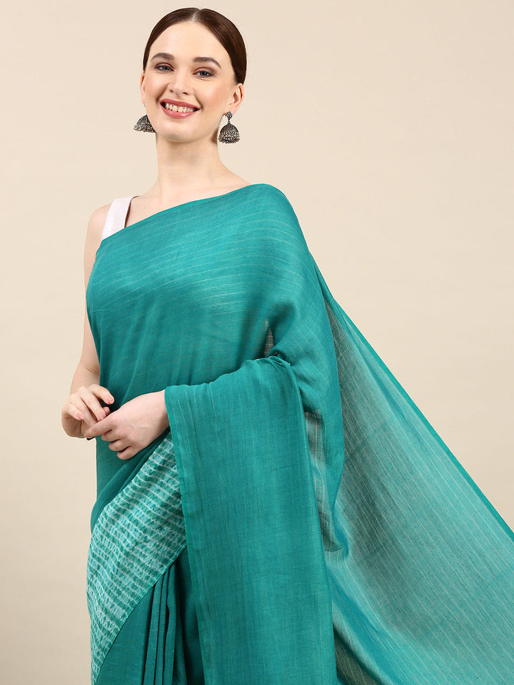 Hand Woven Shibori Cotton Saree | SHOBITAM