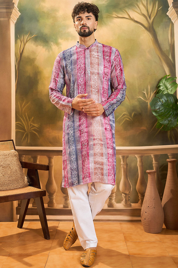 Multi Viscose Rayon Batik Printed Straight Kurta  | SHOBITAM