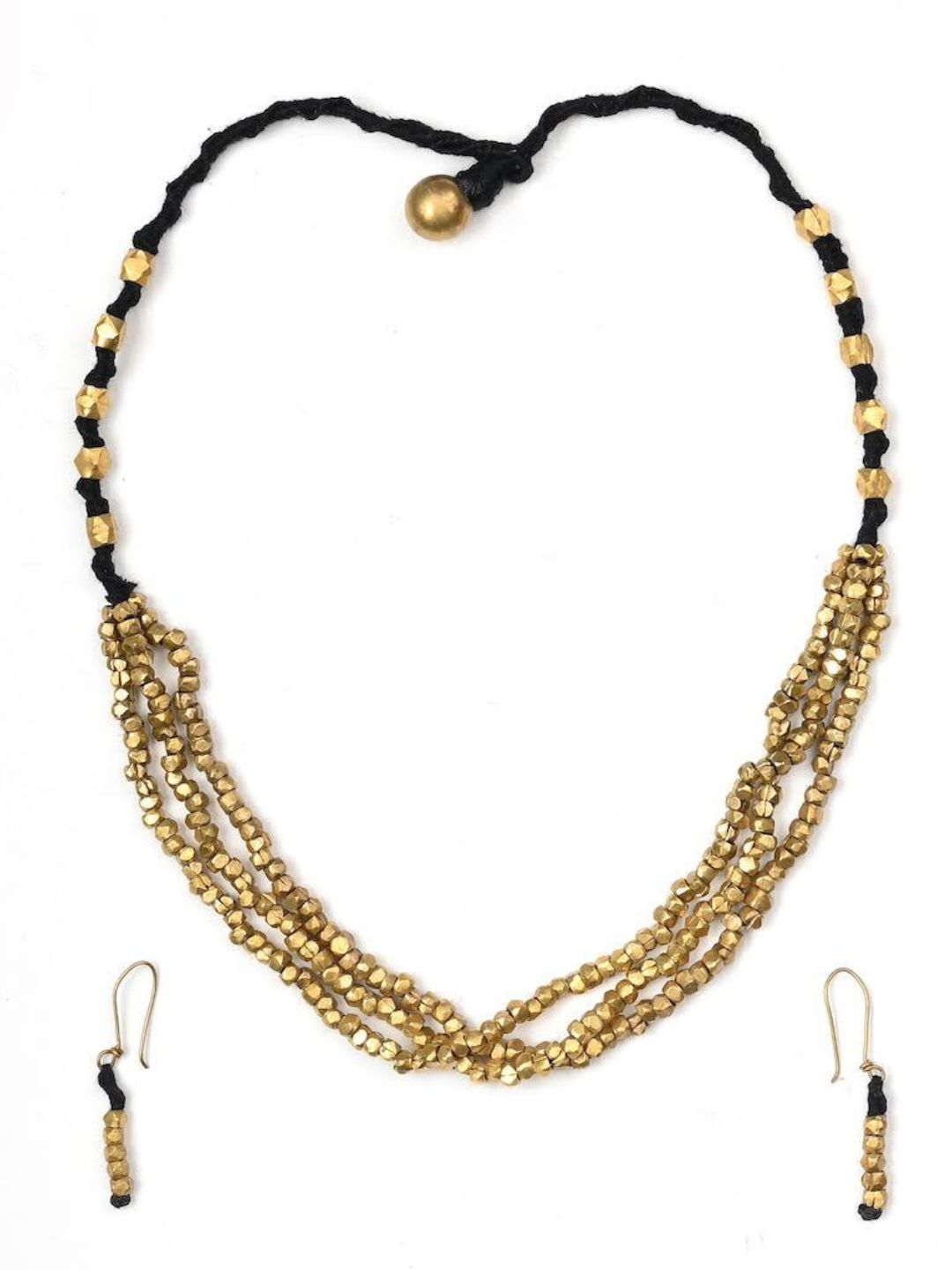 Dokra ArtHandmade Brass Beaded Tribal Jewellery Set | SHOBITAM