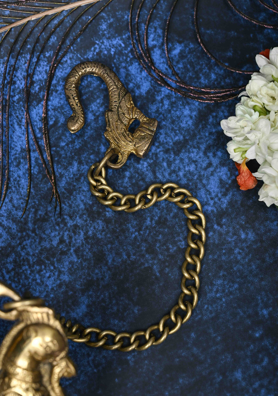 Brass Handling Peacock Lamp - Single piece, Indian Decorative Lamp