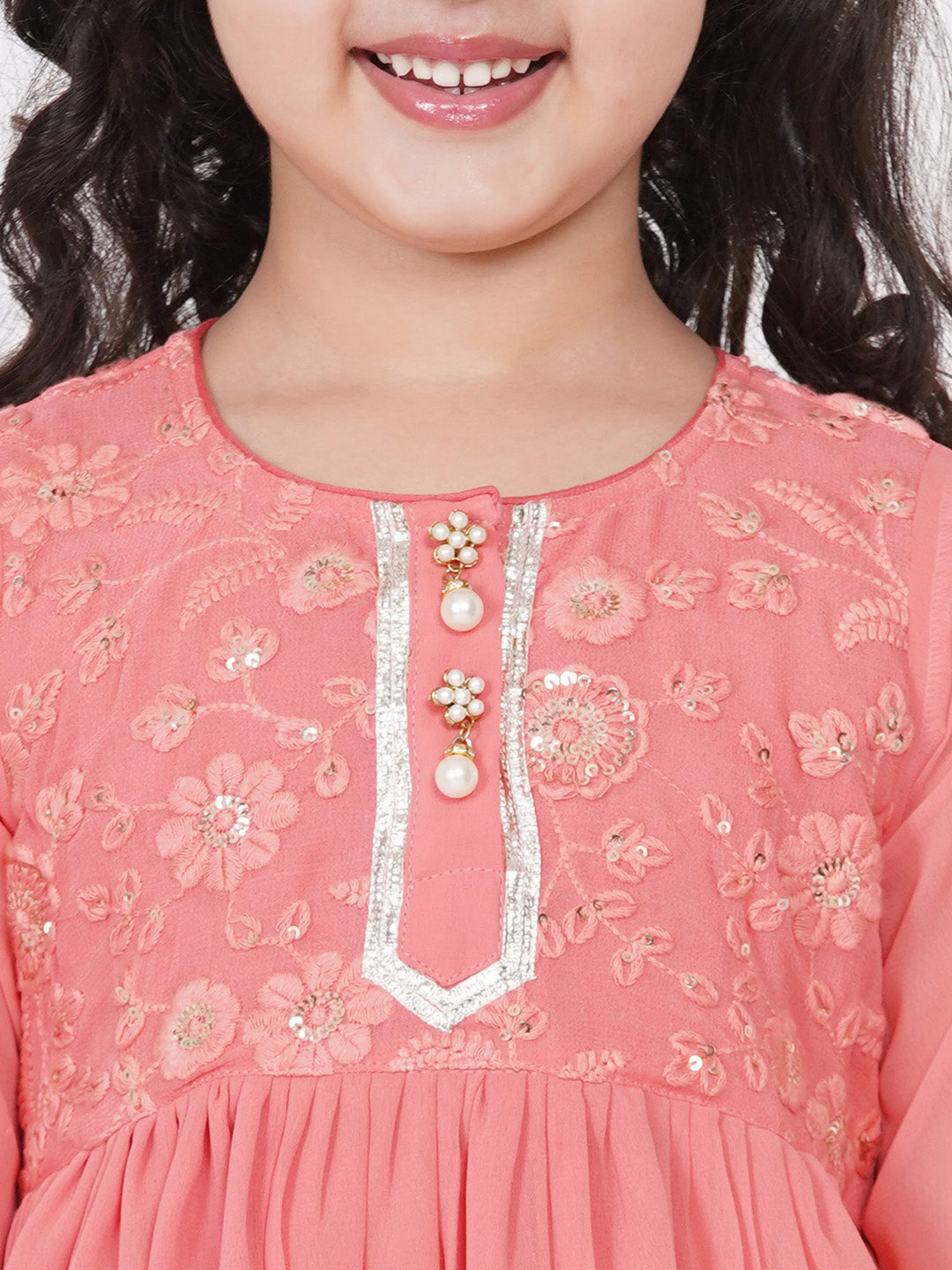Girls jaipuri Lacework and Gotta Patti work Kurta frock with Sharara and Dupatta | SHOBITAM