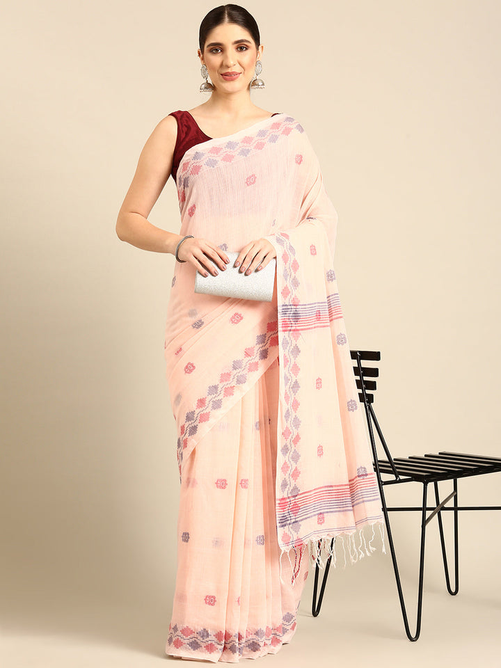 Jamdani Cotton Saree with Blouse piece | SHOBITAM