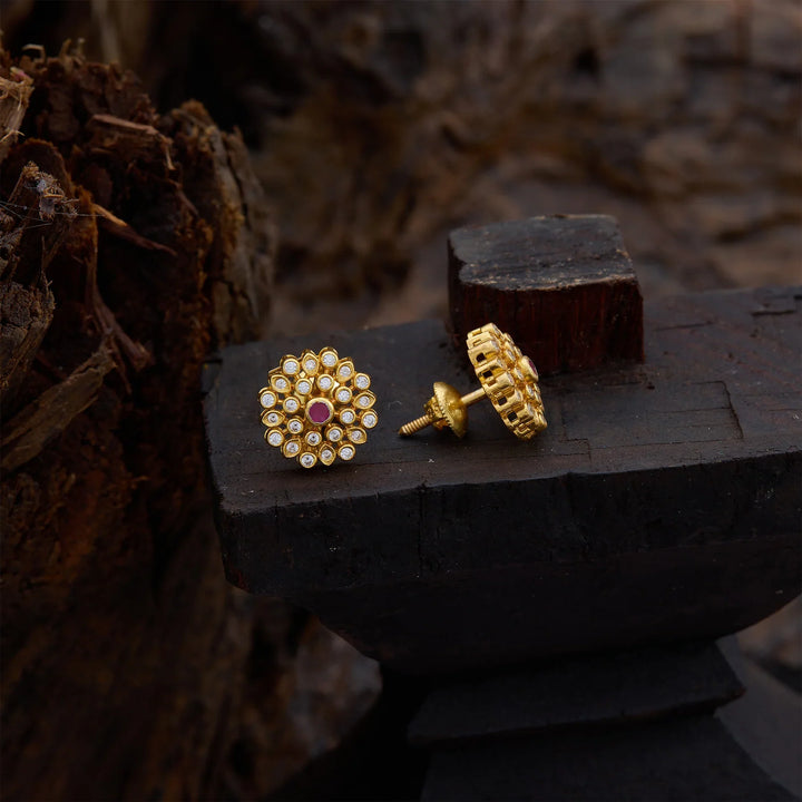 Pure 92.5 Gold Polish Nilaya Bloom Studs