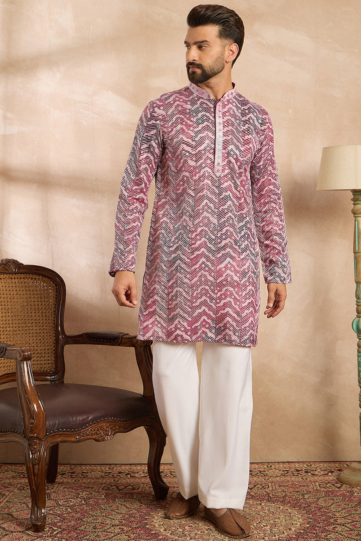 Maroon Silk Blend Solid Embroidered Straight Kurta With Trouser| SHOBITAM