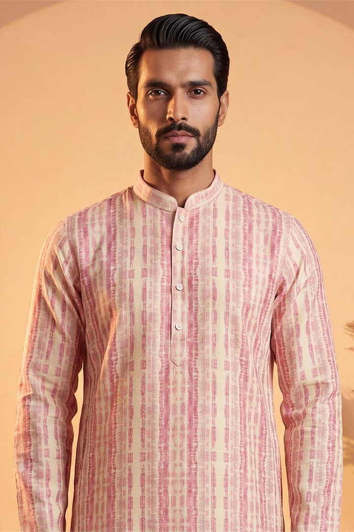 Mens Multi Silk Blend Abstract Printed Kurta With Trousers | SHOBITAM