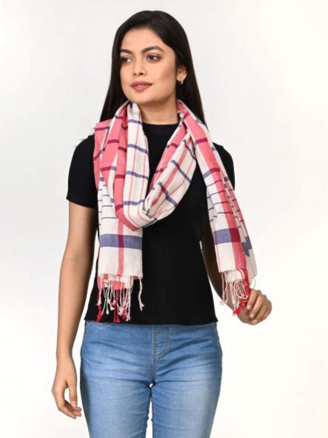 Handloom Jamdani Cotton Stole for women | SHOBITAM
