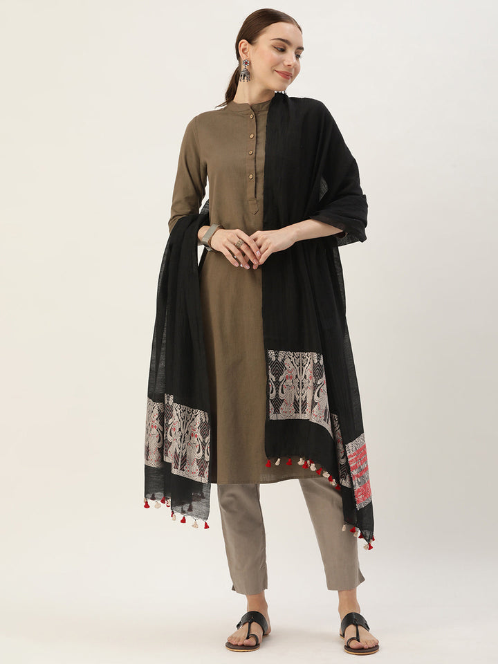 Handloom Baluchari Silk Cotton Dupatta | SHOBITAM