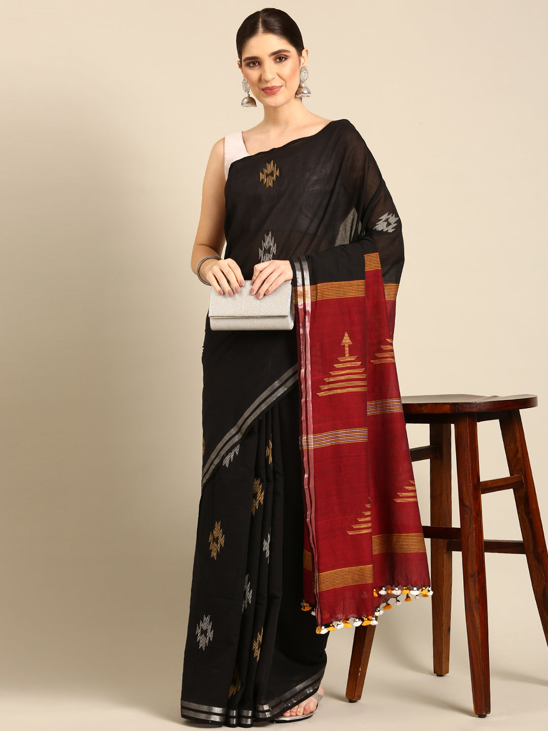 Handloom Jamdani Cotton Saree | SHOBITAM