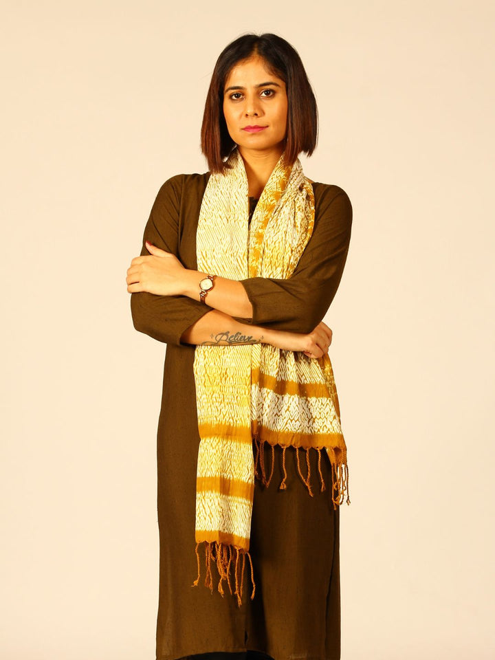 Hand Woven Shibori Cotton Stole | SHOBITAM