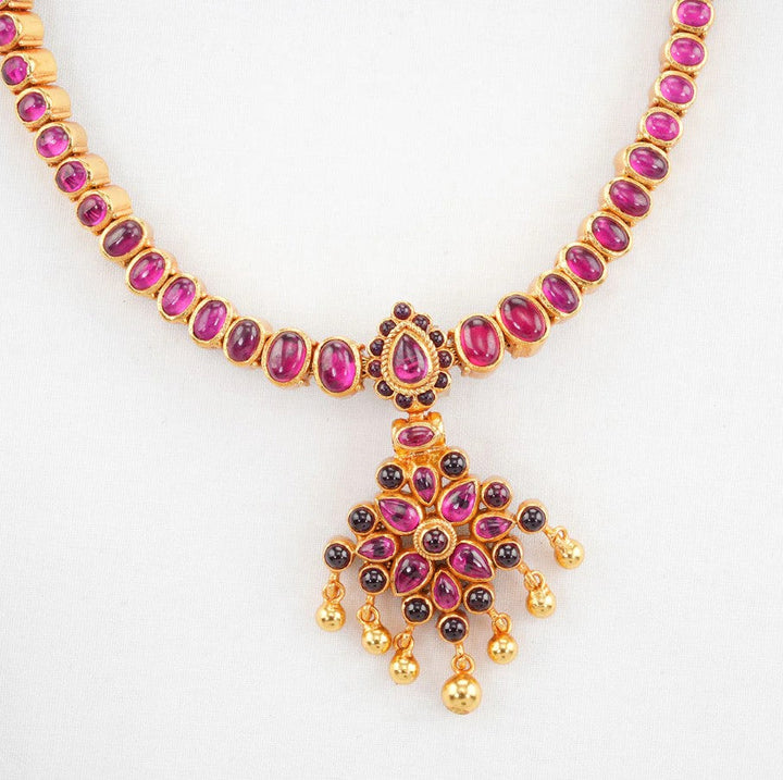 92.5 Silver Gold Plated Reversible Necklace with one side red and one side Green