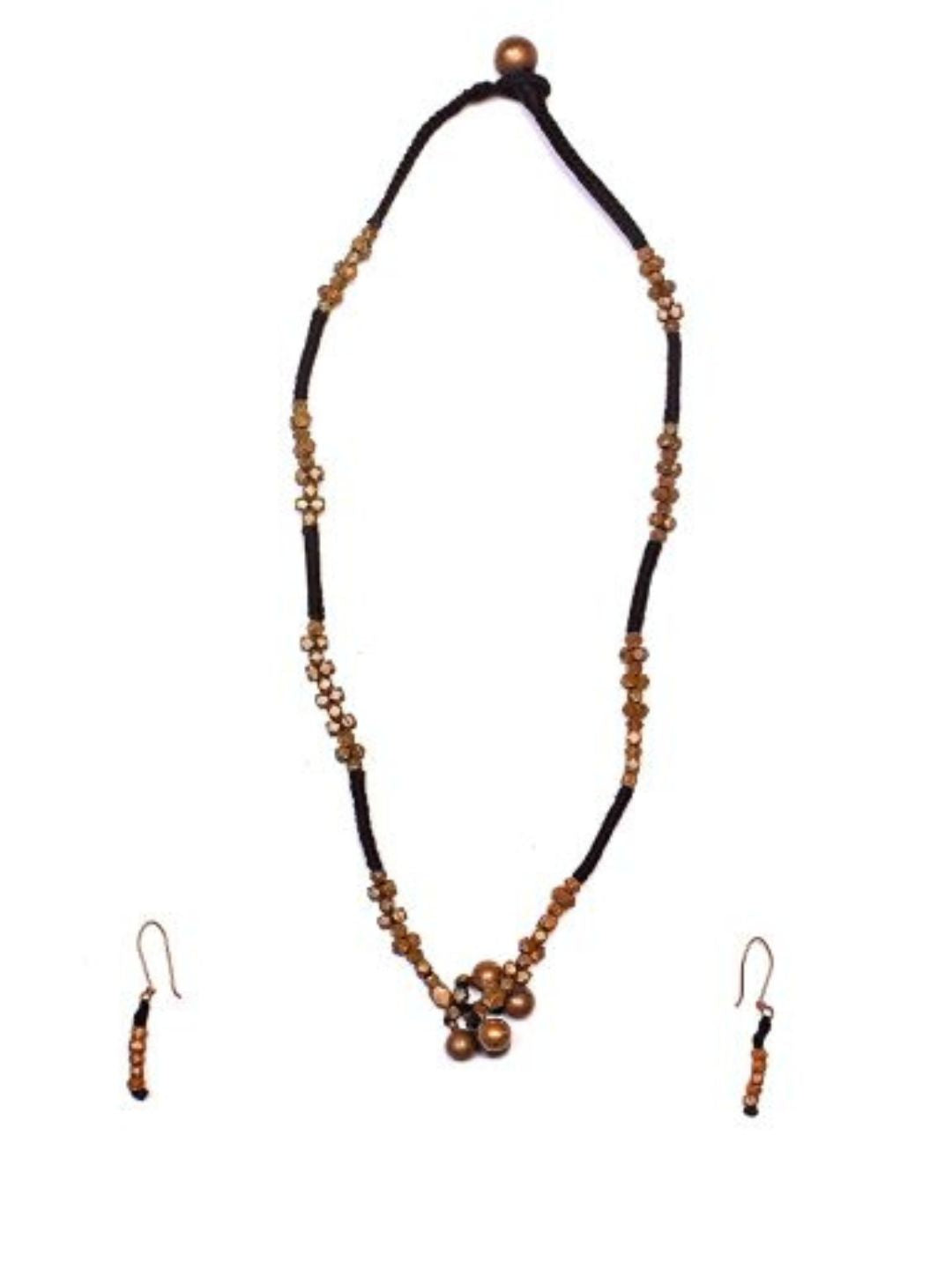 Handmade Black Brass Pendant Set Jewellery | SHOBITAM