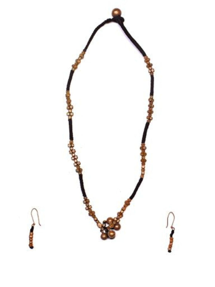 Handmade Black Brass Pendant Set Jewellery | SHOBITAM