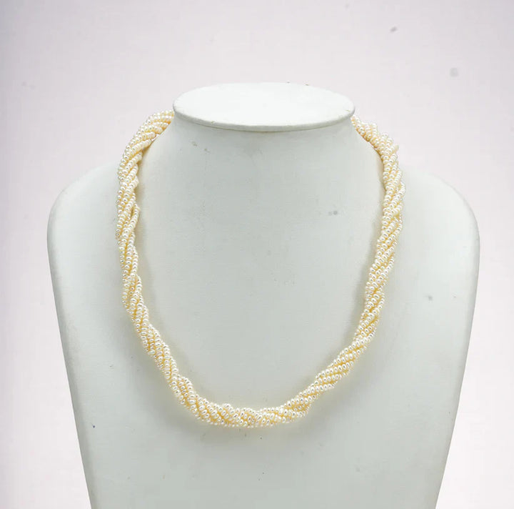 1.0-2.0mm White Seed Freshwater Pearl Necklace Set - AAA Quality | SHOBITAM