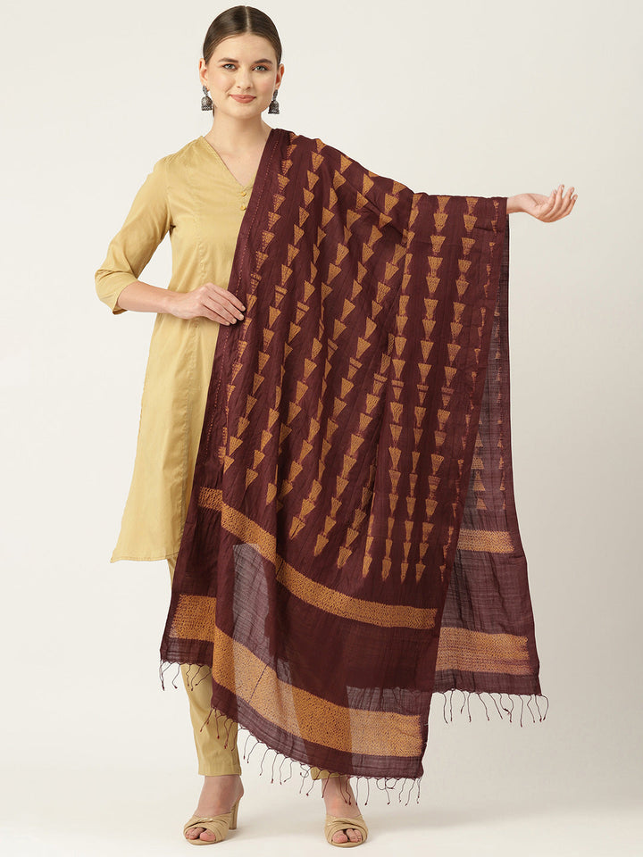 Hand Woven Shibori Silk Dupatta | SHOBITAM