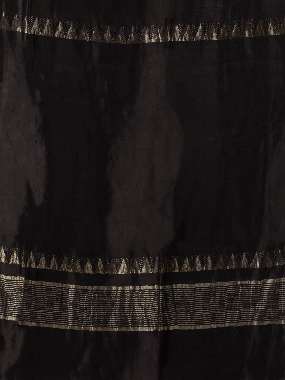 Black Pure Mysore Silk Zari Stole | SHOBITAM