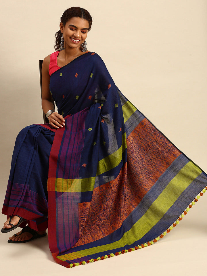 Hand woven Assamese Cotton Saree No Blouse Piece | SHOBITAM