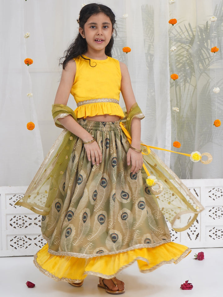 Girls Mor Pankh Lehenga Set | SHOBITAM