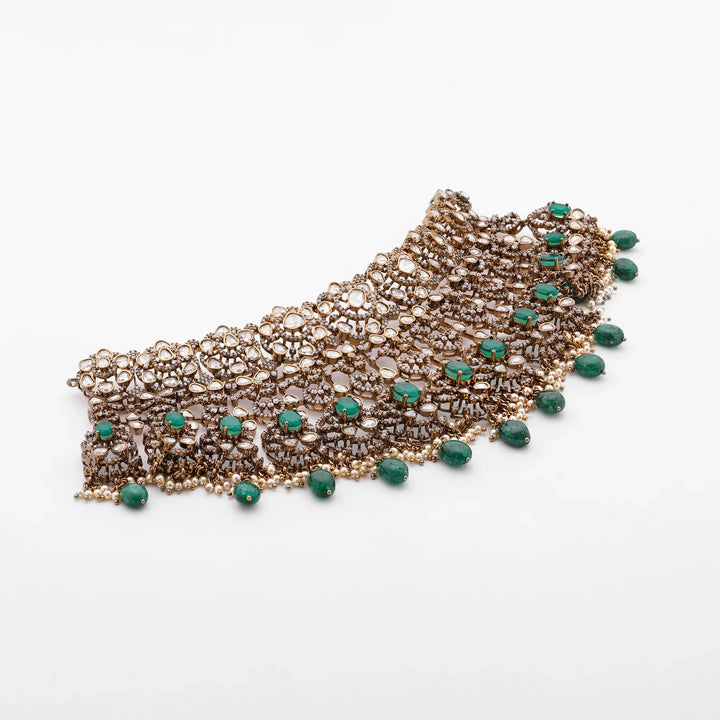 Pure 92.5 Silver, Emeraldora Victorian Choker