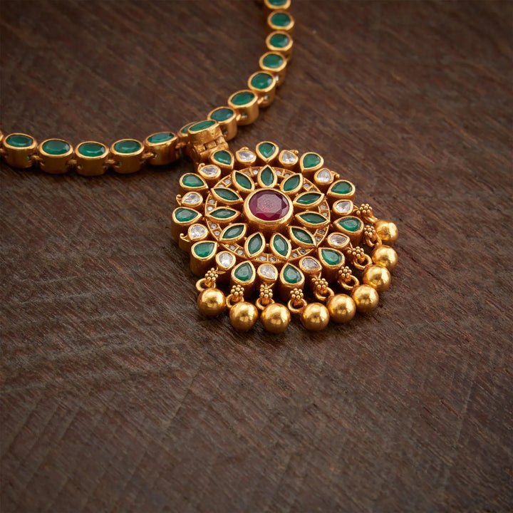 Pure 92.5 Silver, Gold Plated Chakravira Necklace