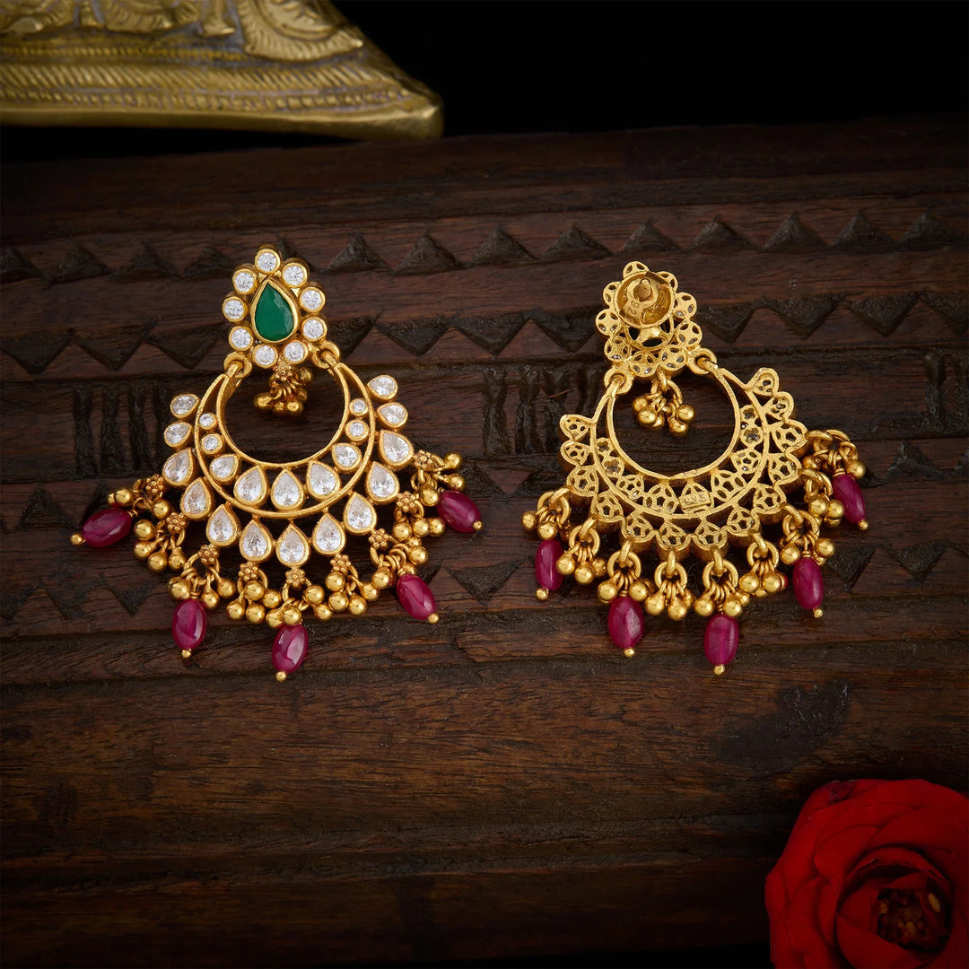 Pure 92.5 Silver, Gold Plated Chanvika Chandbali