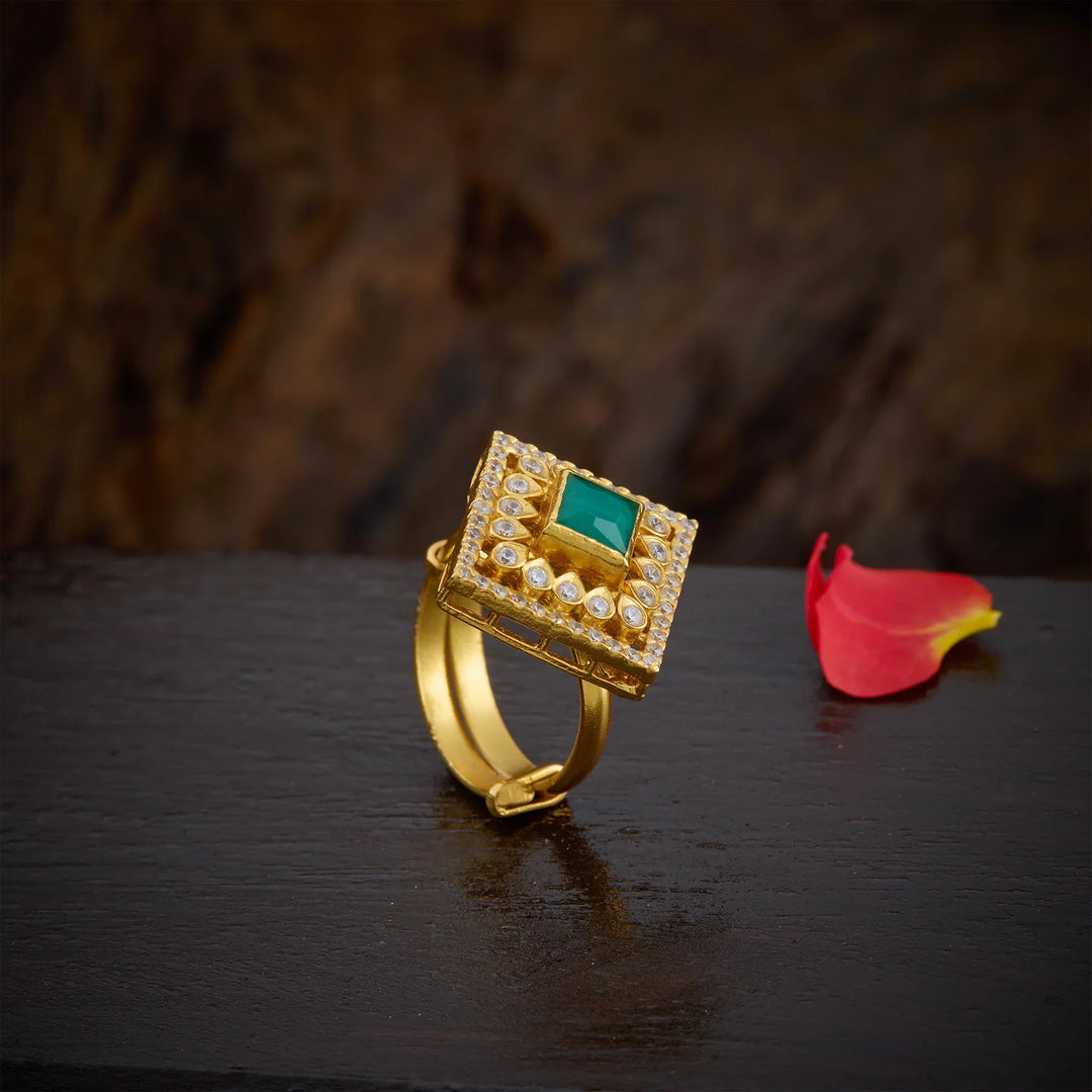 Pure 92.5 Silver, Gold Plated Elmeraaz Ring