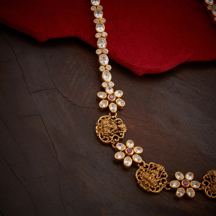 Pure 92.5 Silver, Gold Plated Petalvaali Necklace