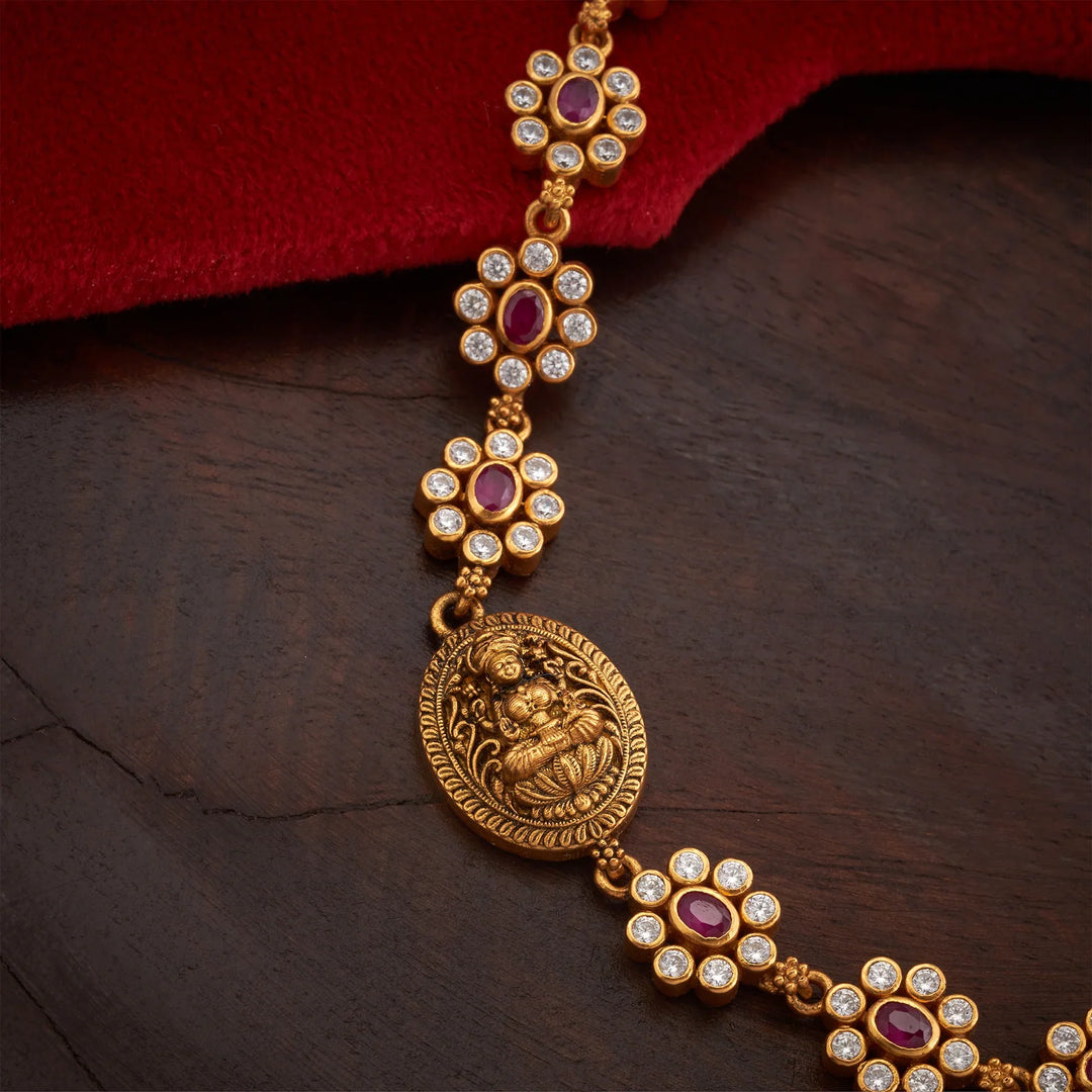 Pure 92.5 Silver, Gold Plated Vaibhavika Necklace