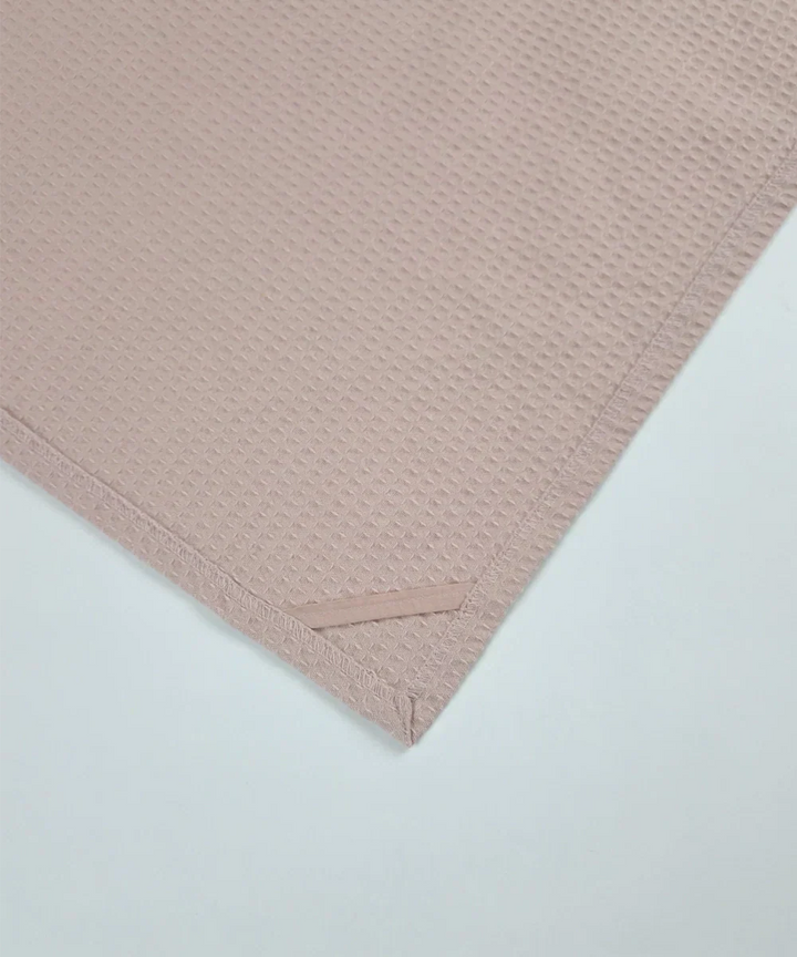 Embroidered 1 Pc Bath and 2 Pcs Hand Towel Set | Cotton Waffle Fabric | Dusty Pink | SHOBITAM
