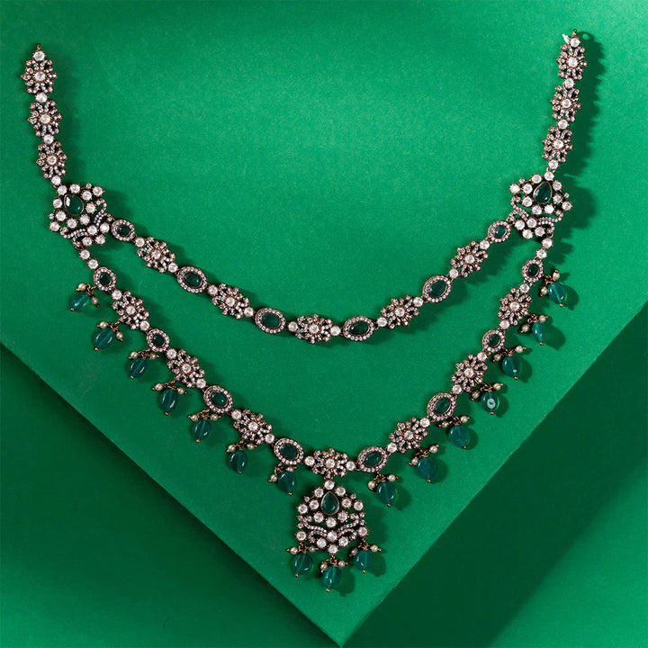 92.5 Silver, Gold Plated Regal Layers Necklace Sets
