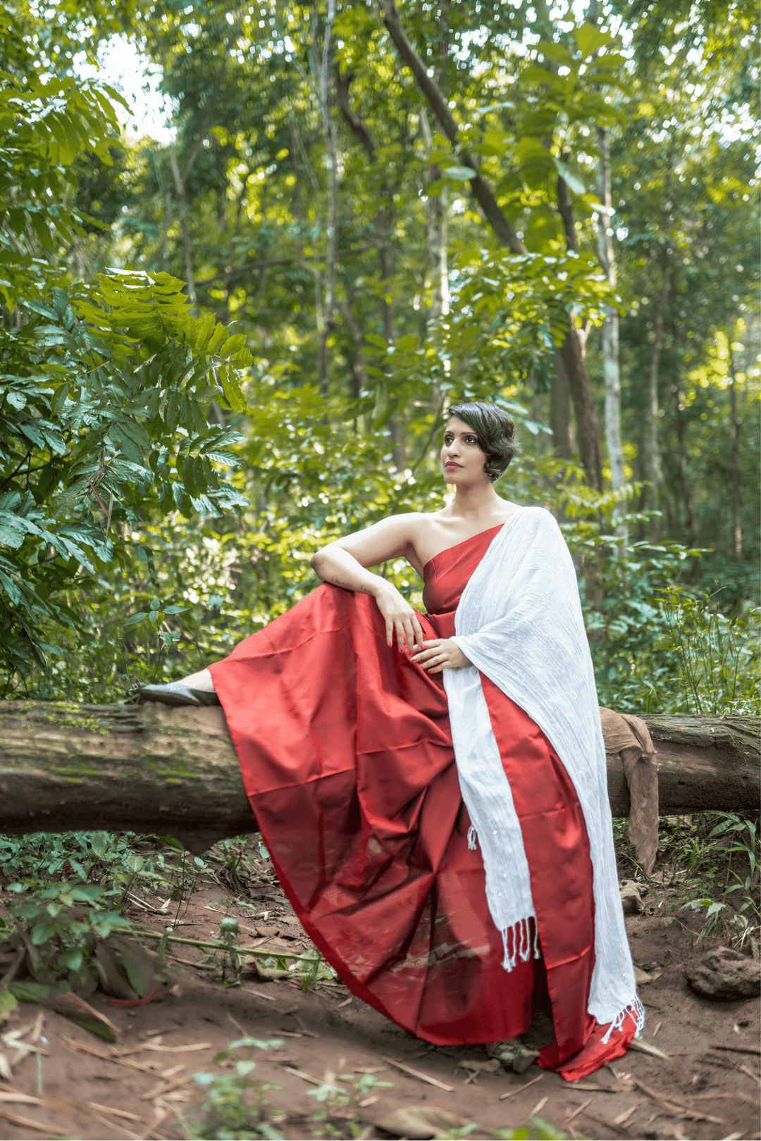 Reya - Maroon/Forest Red Handwoven Uppada Silk Saree | SILK MARK CERTIFIED | SHOBITAM