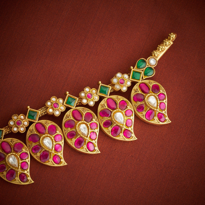 Pure 92.5 Silver, Gold Plated Manglika Kundan Necklace | SHOBITAM