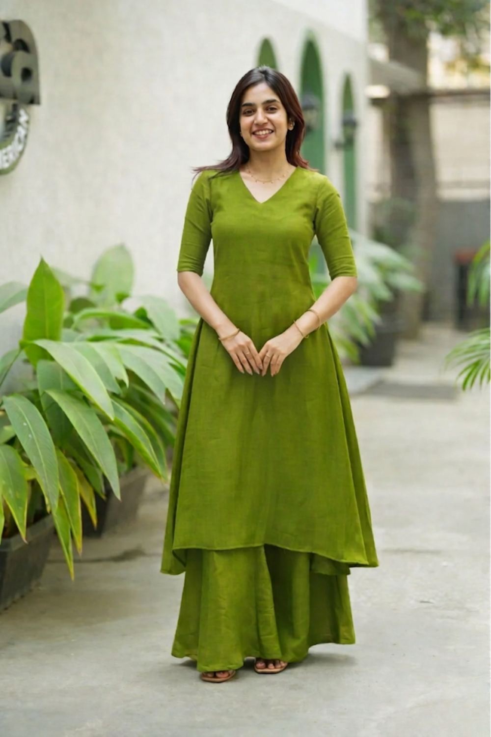 Nandhitha Green Kurta Set ( Set of 2) | SHOBITAM