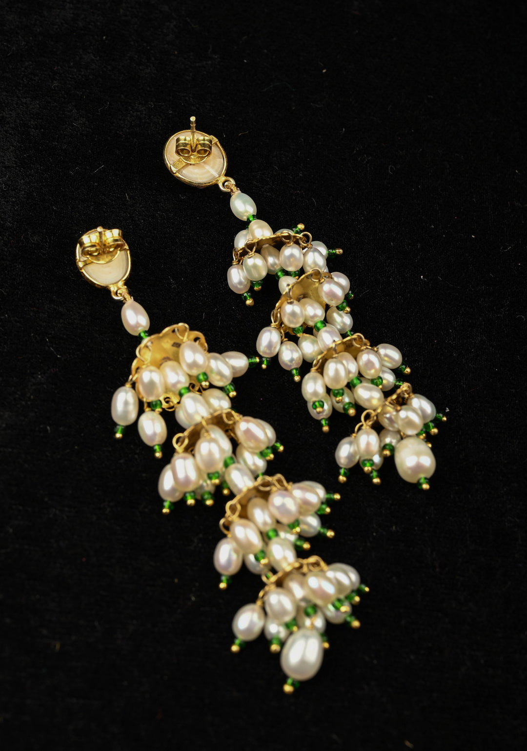 92.5 Pure Silver Gold Plated Pearl Earrings