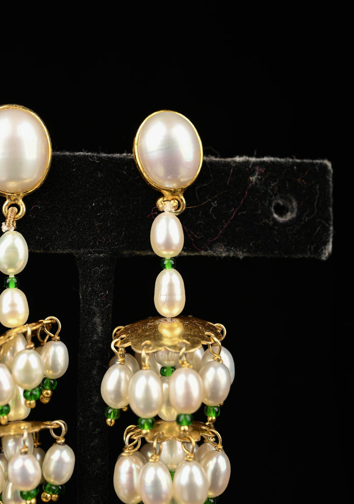 92.5 Pure Silver Gold Plated Pearl Earrings