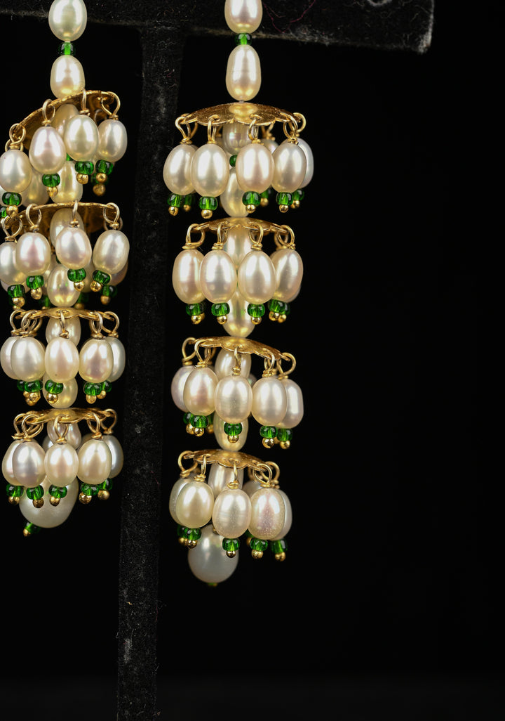 92.5 Pure Silver Gold Plated Pearl Earrings