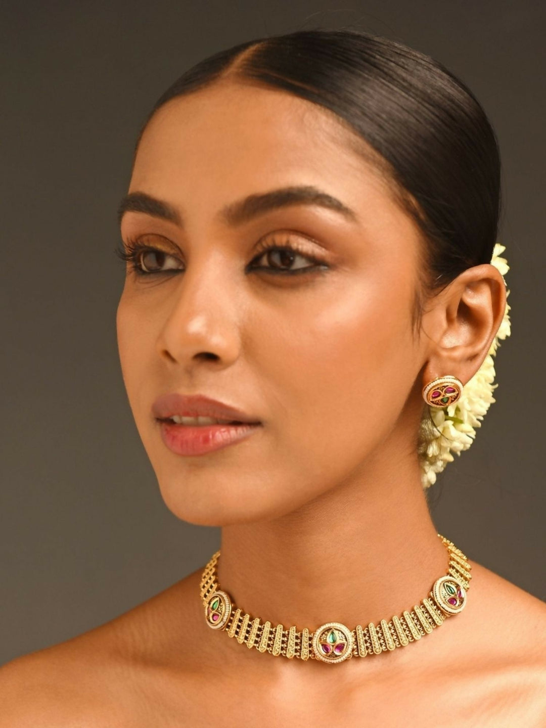 High Quality Antique Gold Plated Necklace Set | SHOBITAM