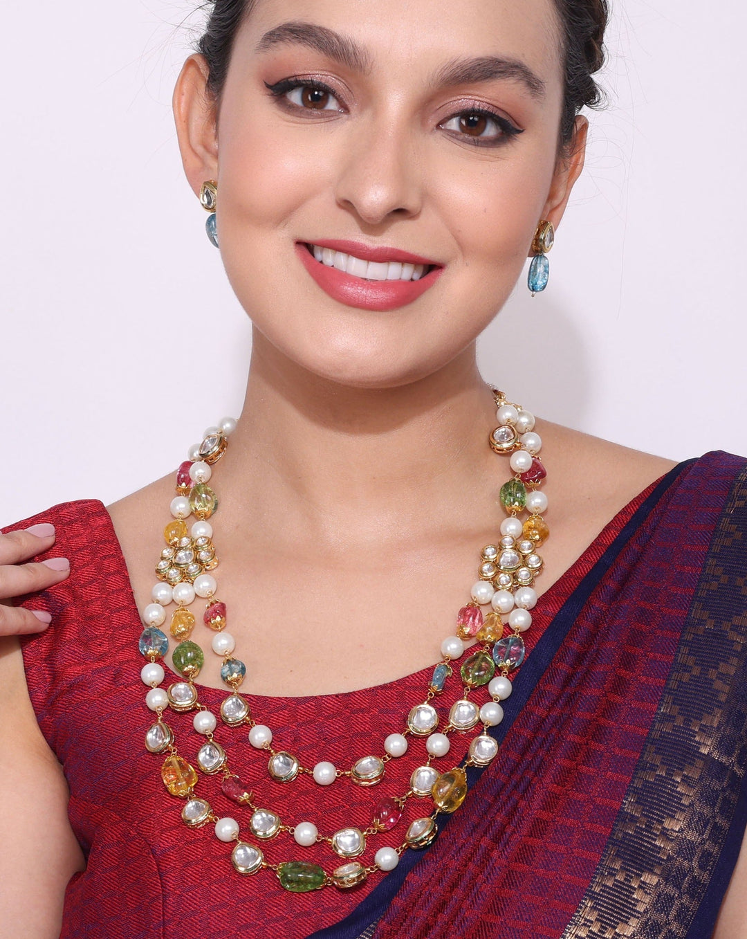Multicolour Jaipuri Beads Stone Mala | SHOBITAM