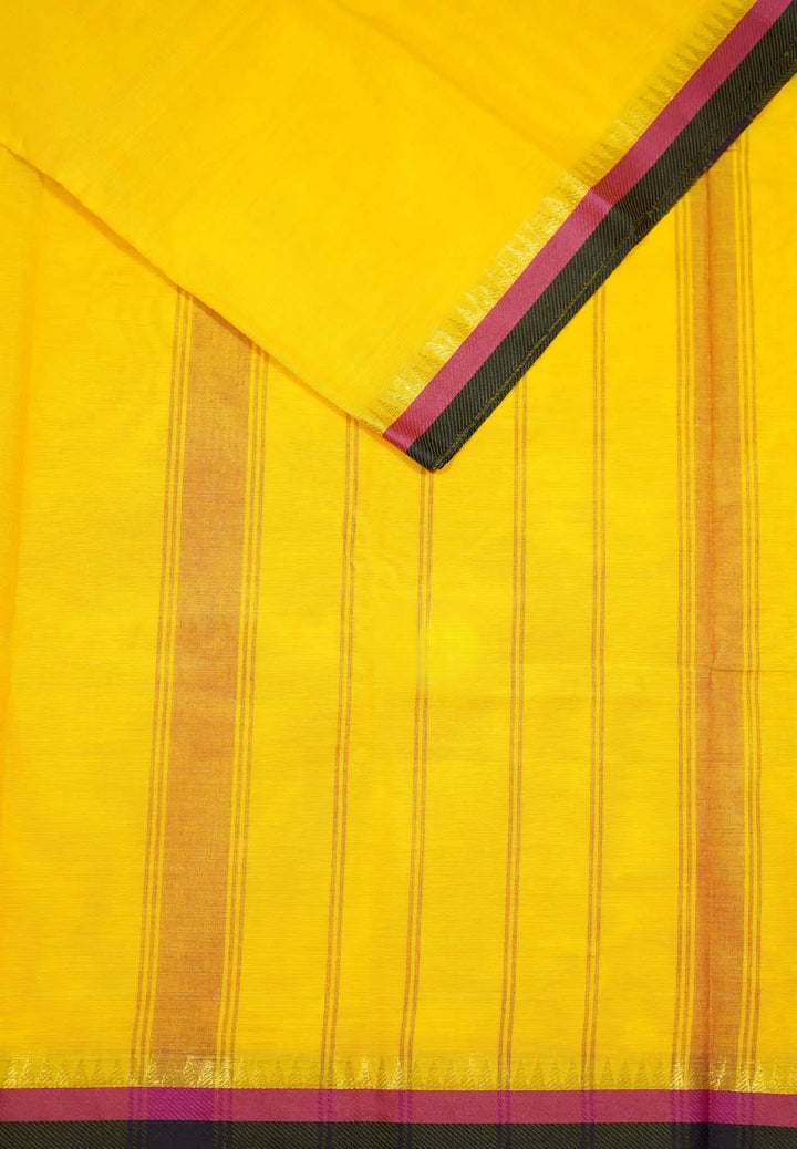 Mouna Ragam Revathi Yello saree recreation in mercerized cotton, no blouse piece | SHOBITAM