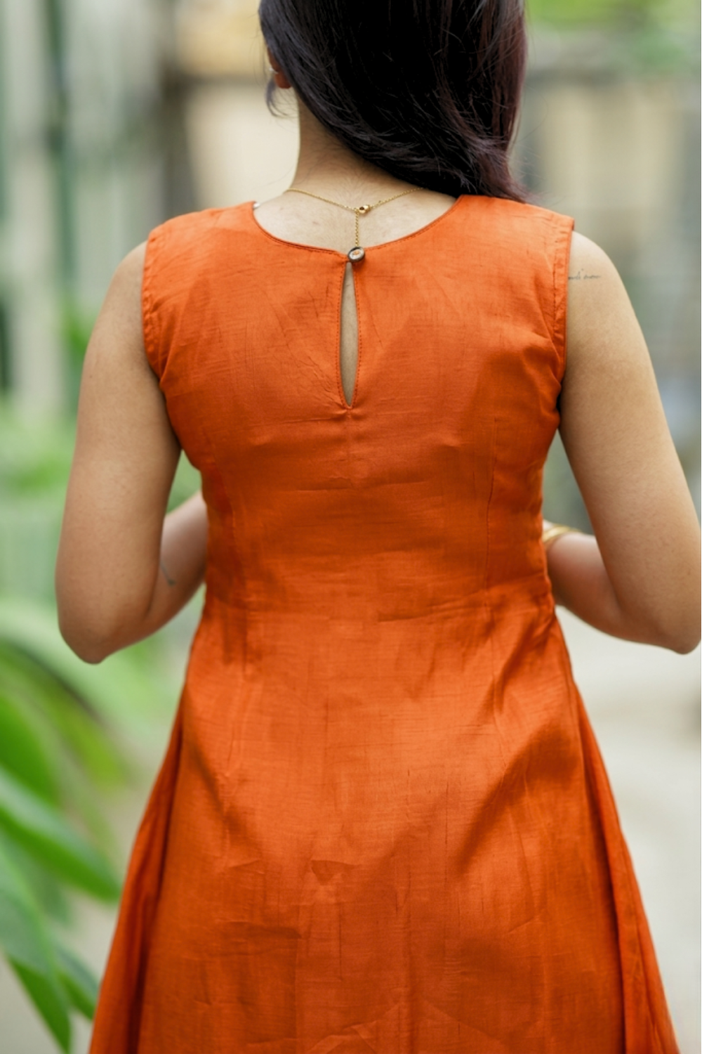 Nandhitha Rust Orange Kurta Set ( Set of 2) | SHOBITAM