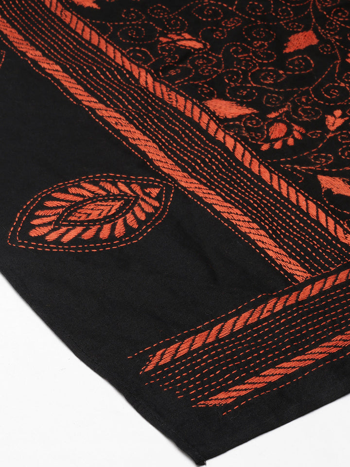 Floral Kantha Cotton Dupatta | SHOBITAM