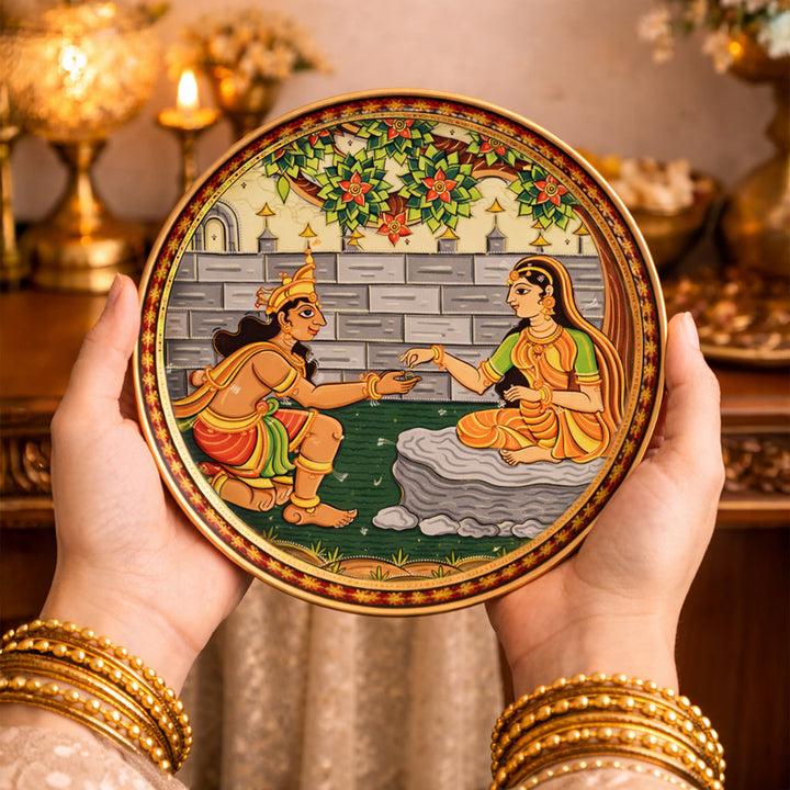 Ramayan Bengal Pattachitra Wall Plates -Set of 3