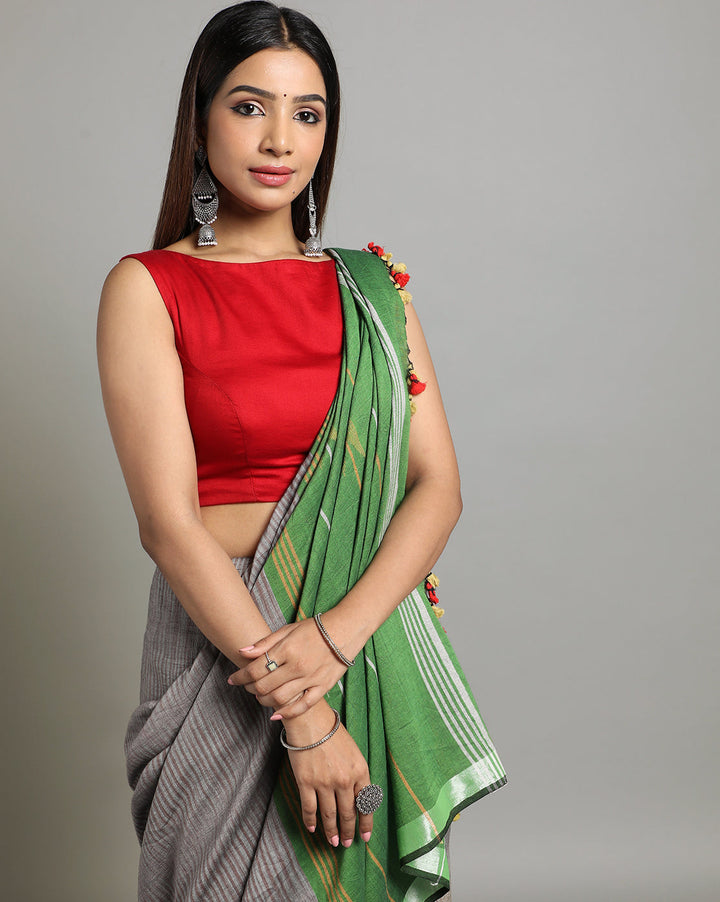 Tie Dye Jamdani Cotton Saree No Blouse Piece | SHOBITAM