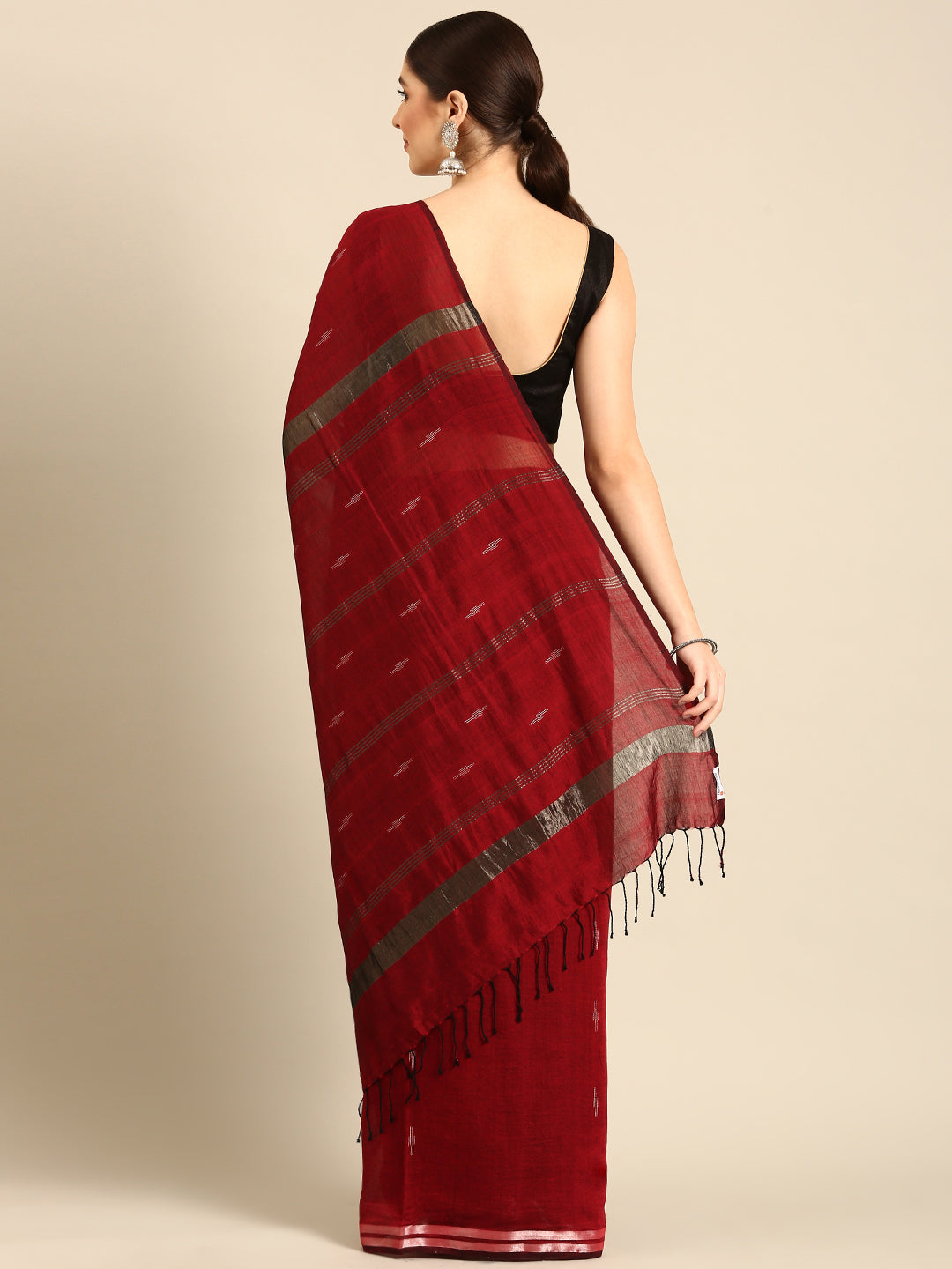 Handloom Jamdani Cotton Saree Without Blouse Piece | SHOBITAM
