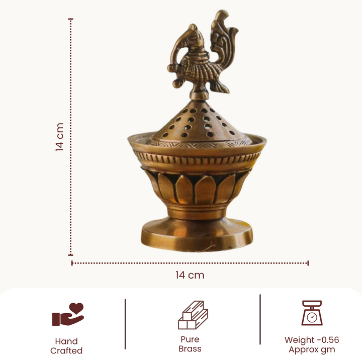 Konark Brass Incense & Loban Burner Dhoop Dani