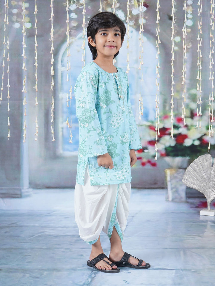Neela Gulab Kurta Dhoti - Blue | SHOBITAM