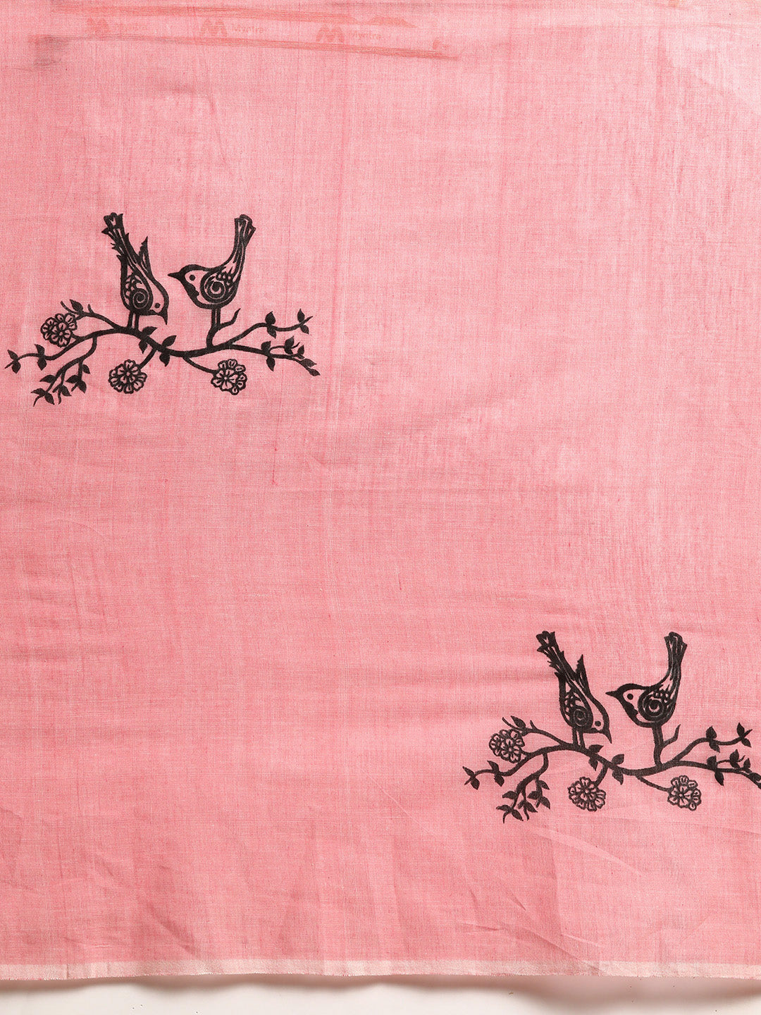 Handloom Coral Pink Saree | SHOBITAM