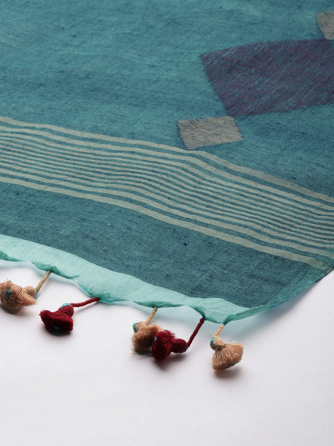 Handcrafted Jamdani Mul Cotton Dupatta | SHOBITAM